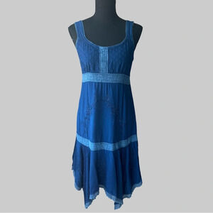 Coline Rayon Asymmetrical  Tank Midi Dress